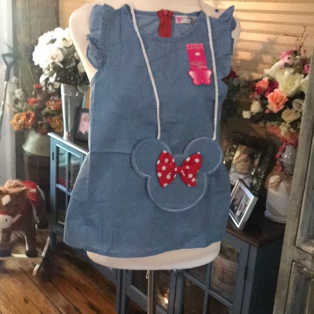 NWT Beautiful mini mouse dress with purseL#47